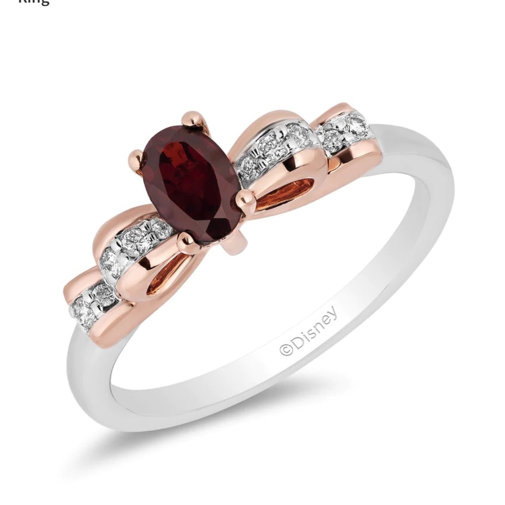 Enchanted Disney Diamond red garnet stone Snow White ring